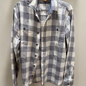 Tailor Vintage Gray and White Plaid Shirt